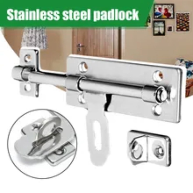 3 Size Hardware Door Lock Stainless Steel Barrel Bolt Latch Padlock