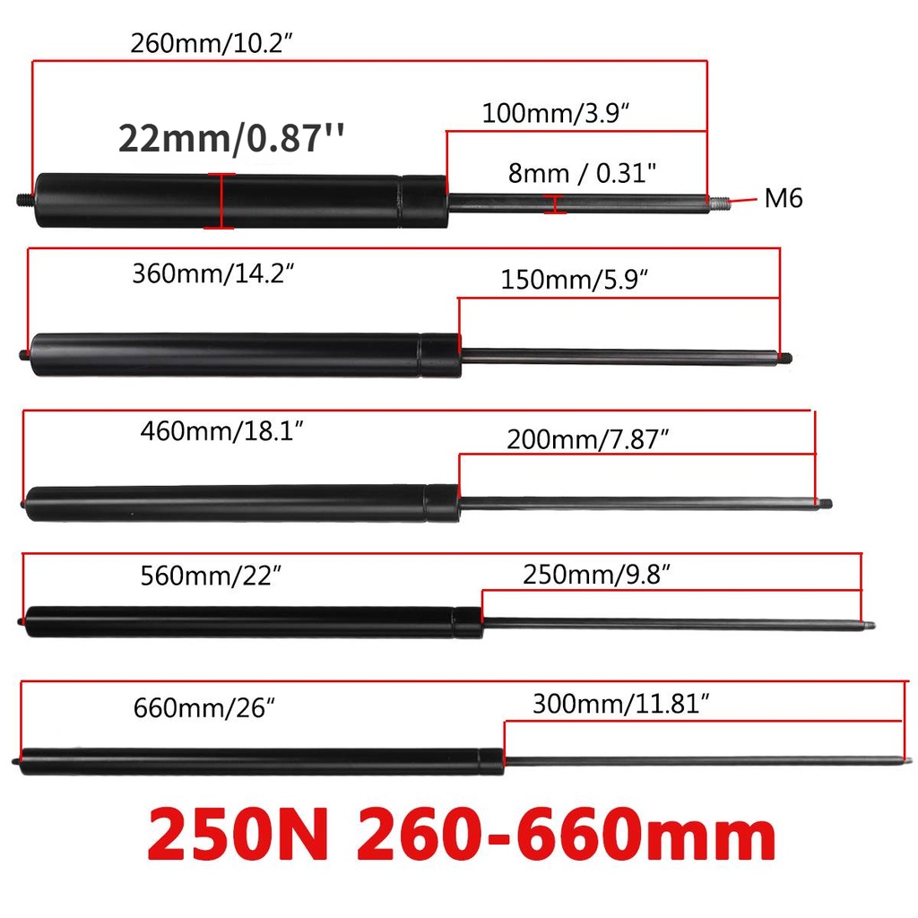 Gasveer achterklep Kofferbak Gasveer 2 Stuks Auto Gas Strut Bars Gasveer Kap Ondersteuning Staaf Shock Lift Voor Rv Bed Venster Bus Caravans Camper 400Mm 450-750N (Grootte : 2pcs 450N
