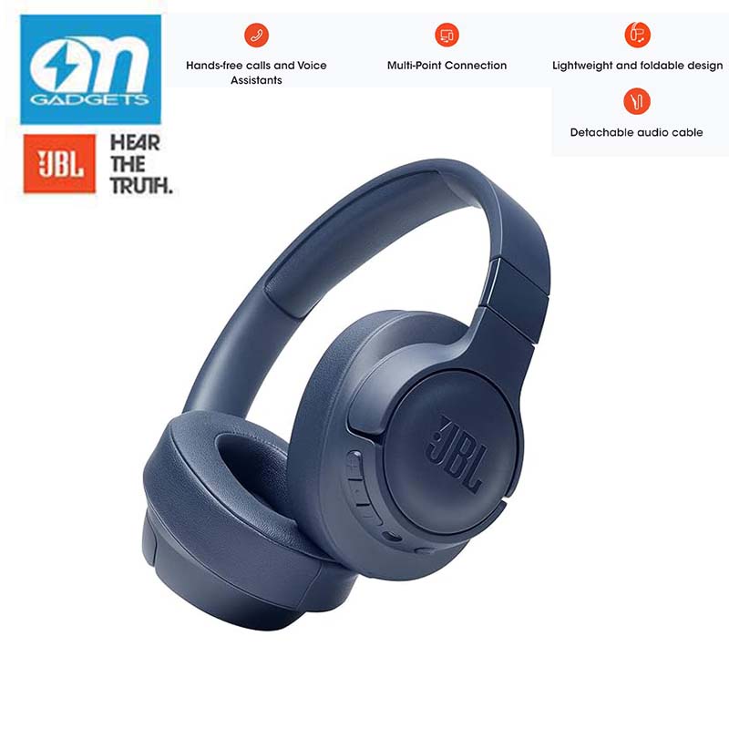 JBL Tune 710BT Wireless Over-Ear Bluetooth Headphones with Microphone, 50H  Battery, Hands-Free Calls, Portable (Blue)