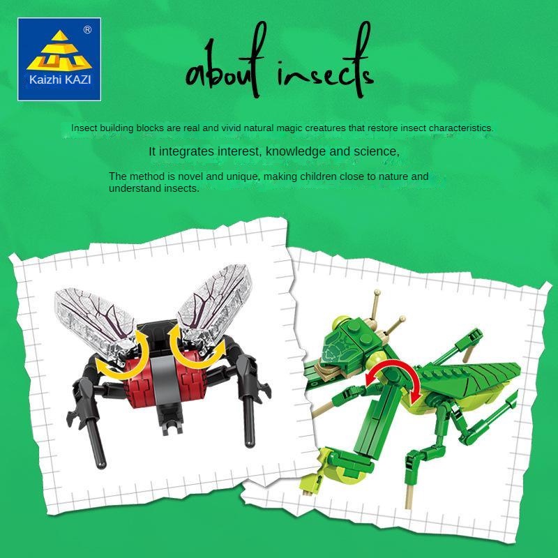 Lego Building Blocks Children's Educational Assembling Insect Family ...