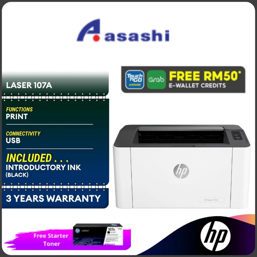 HP Laser Printer 107W [Wireless] / 107A [Wired] (4ZB77A/ 4ZB78A