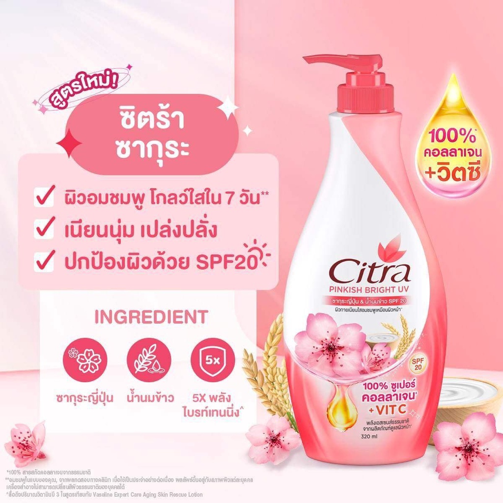 Citra Pinkish Glow UV Aura Sunscreen Whitening Body Lotion 300ml ...