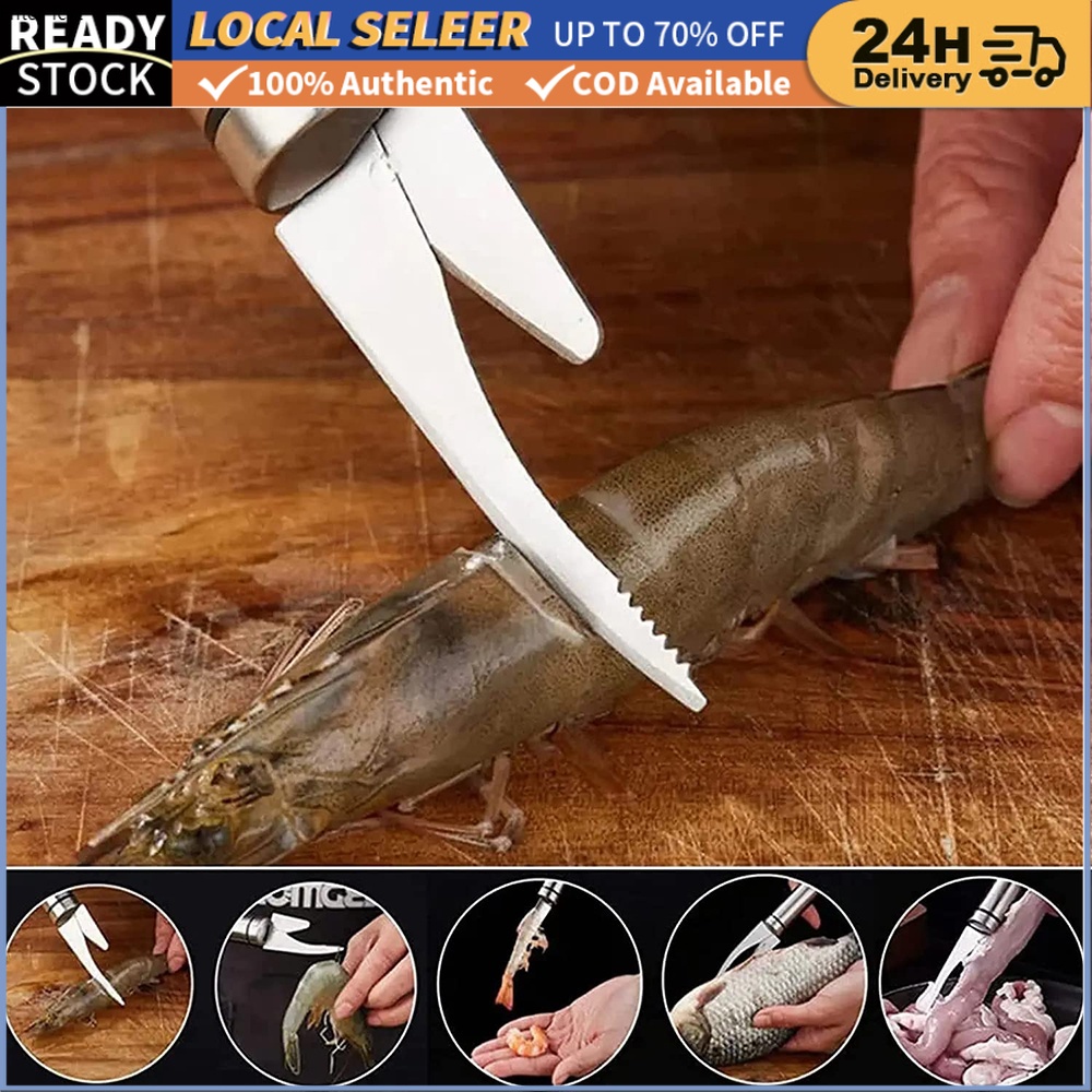 6 In 1 Shrimp Black Vein Remover Cutter Stainless Steel Fish Knife ...