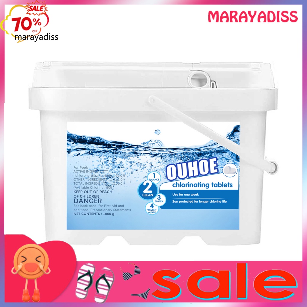 1000Pcs/Bucket Chlorine Tablets Safe to Use Water Sterilize Dissolve