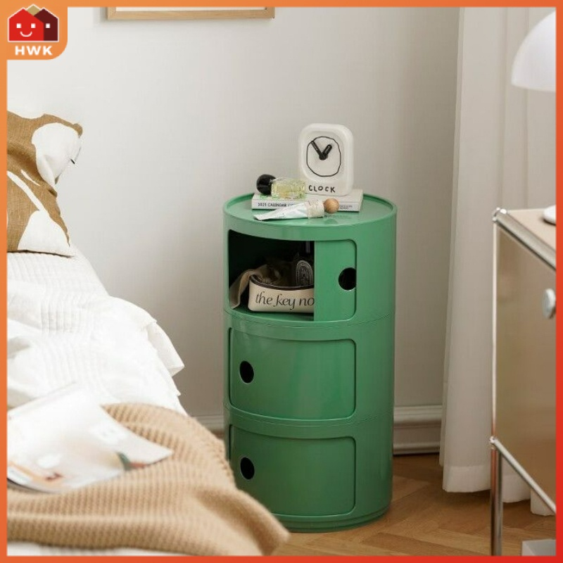 Circular bedside table storage Multi layered cylindrical