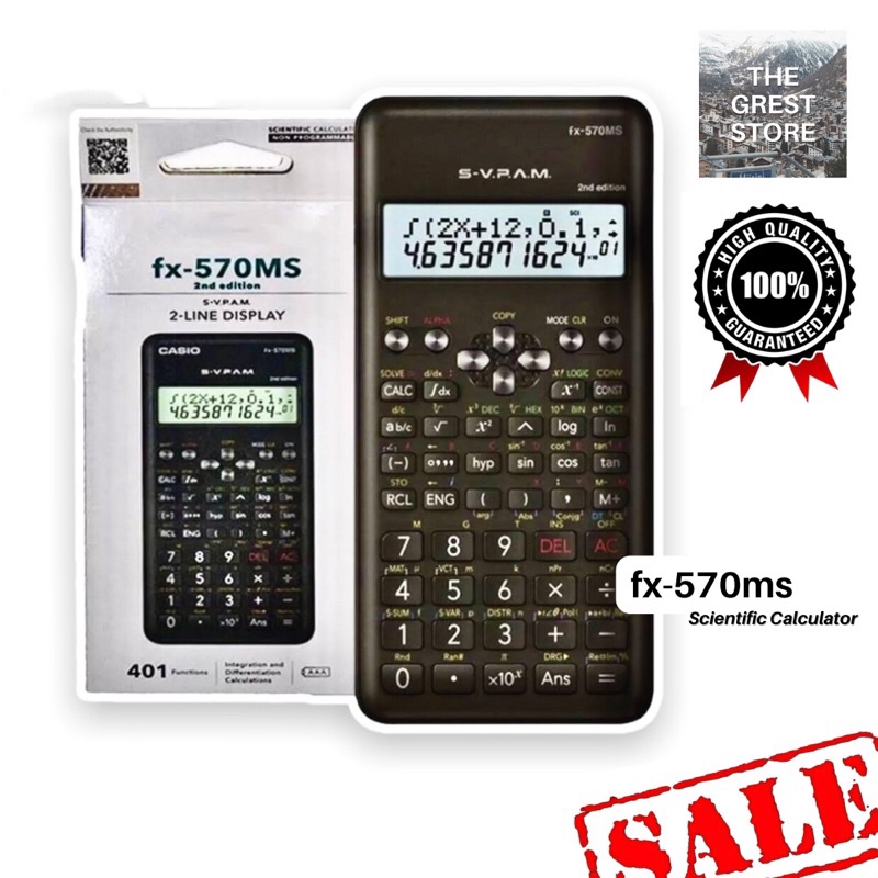 Scientific Calculator fx 570ms 2nd Edition fx570ms fx570 casio 570 calculator school calculator high school Shopee Malaysia