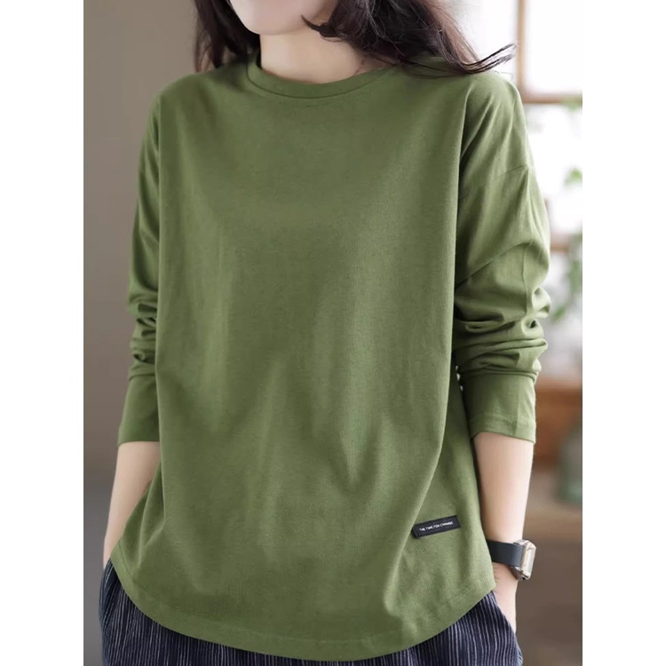 【M-4XL】Plain T Shirt Woman Long Sleeve T-Shirt Women Baju T Shirt Women ...