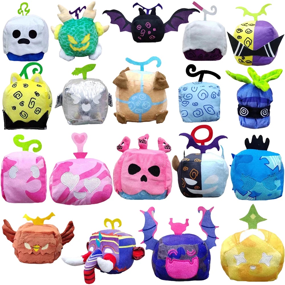 Blox Fruits Anime Game Plush Toy Fruit Leopard Pattern Box Plush Toy ...