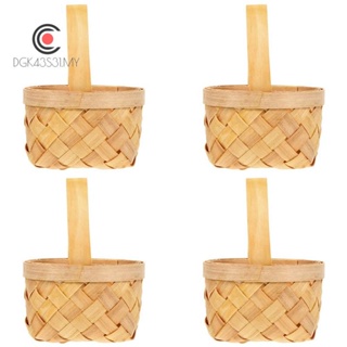 10pcs Mini Woven Baskets Small Handheld Candy Baskets Flower