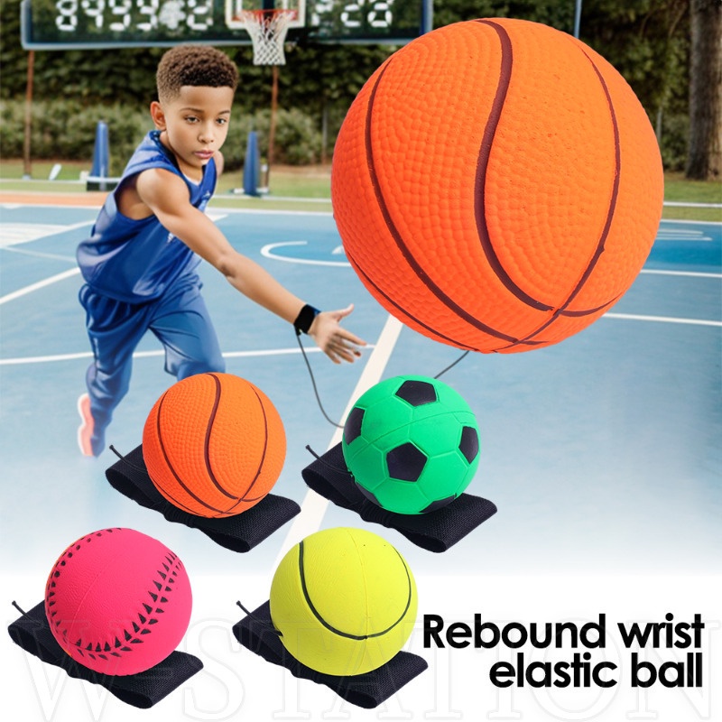 Portable High Elasticity Wrist Bouncy Ball Toy / Kids Sports Bouncy