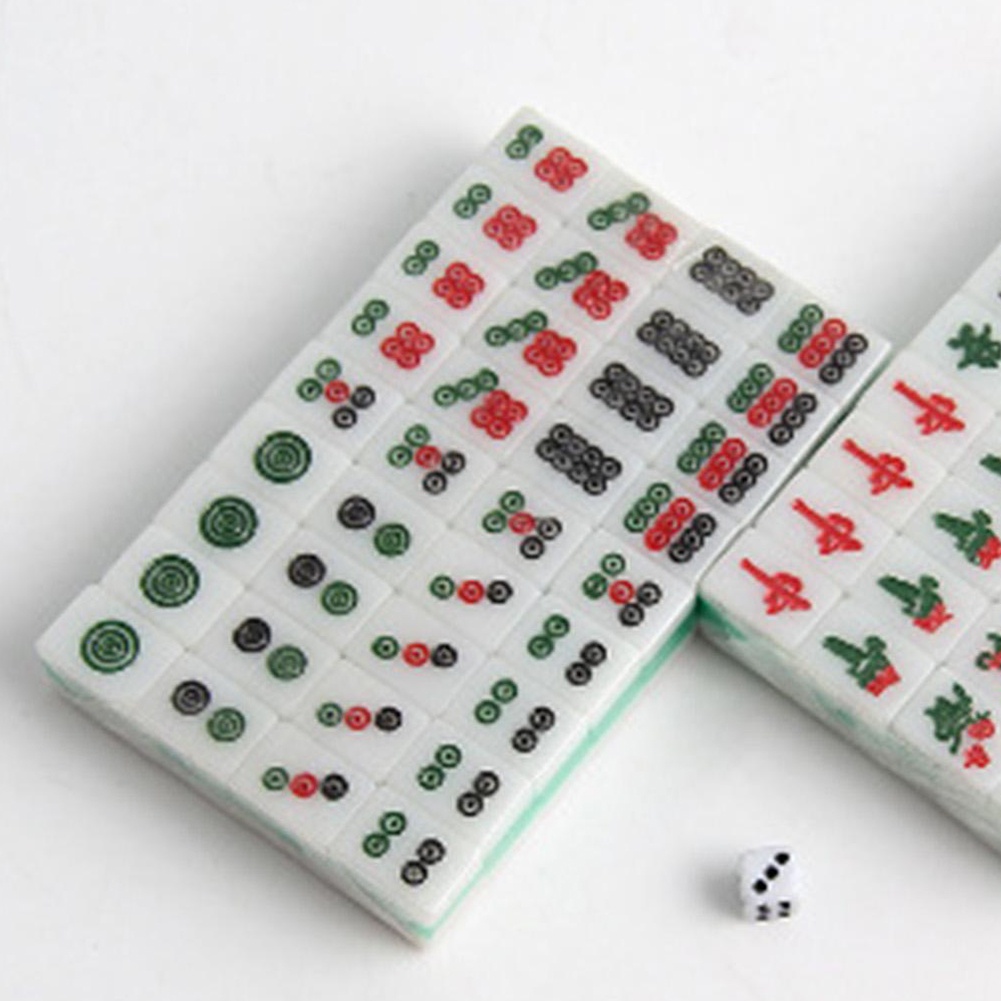 15mm Mahjong Game Set Mini Travel Mahjong Set with Dices&Carrying for ...