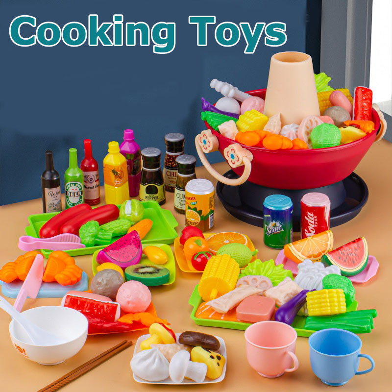 Hot Pot Food Toy Set Kids Pretend Play Set Kitchen Simulation Food ...