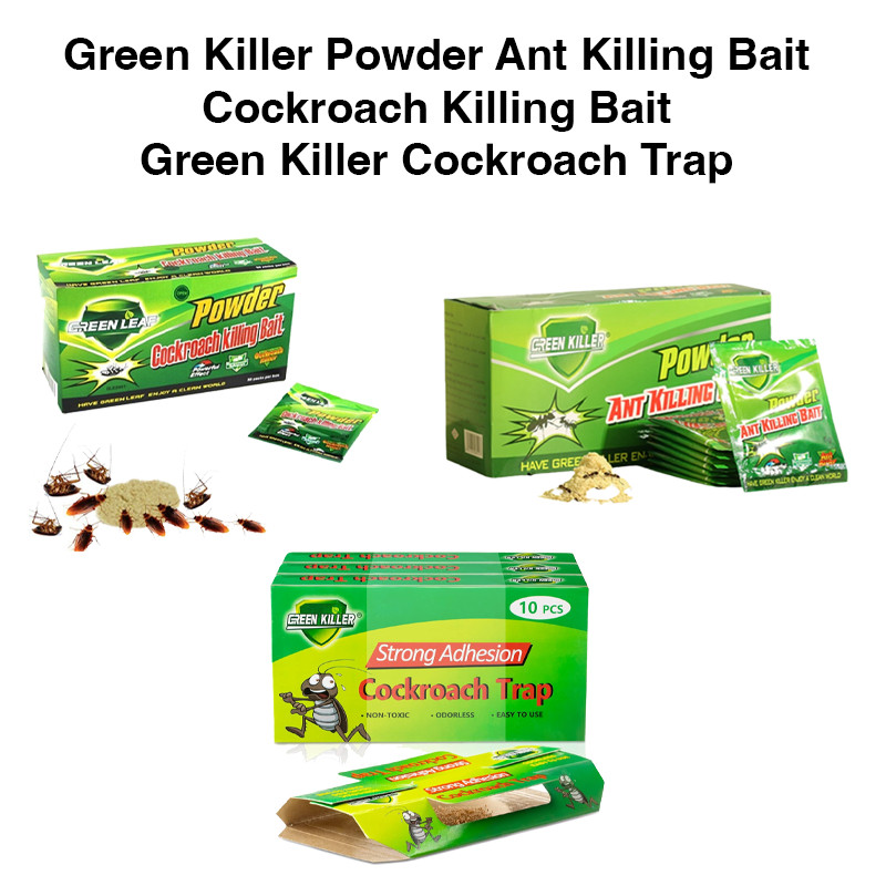 (50pcs 1 Box) Green Killer Cockroach Powder Killing Bait & Ant Killing ...