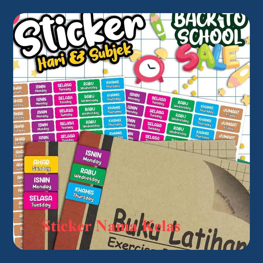 Sticker subjek buku sekolah | Hari sekolah | Nama mata pelajaran ...