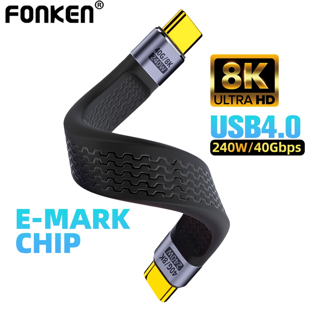 MoKo USB C Kabel 13cm – 40Gbps, 240W, 8K@60Hz, USB 4.0, Kompatibel Mit Thunderbolt 4/3