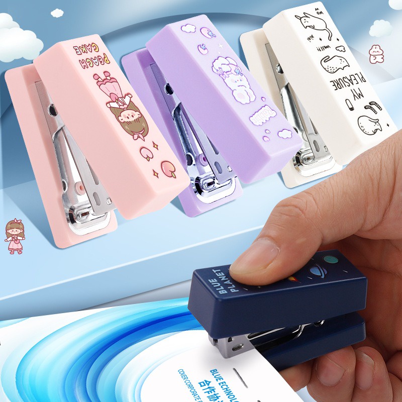 Mini Size Student Stapler Set Cartoon Cute Portable Stapler Set Student ...