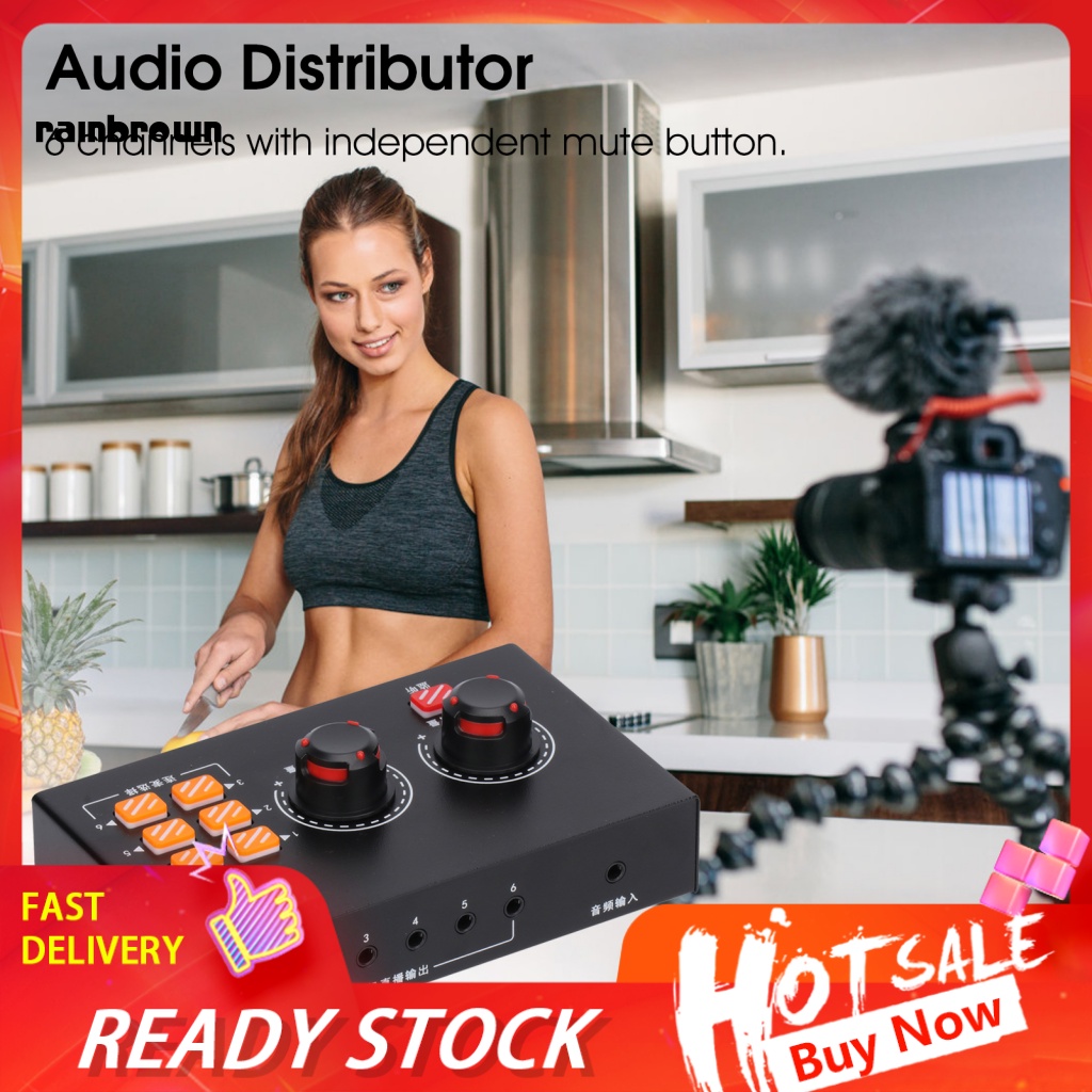 E821 Audio Distributor Passive 8 Input 1 Output Low Noise 8 Channels