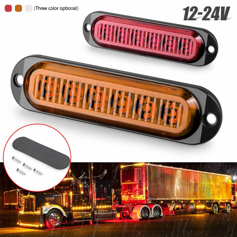 HW 6 LEDs Side Marker Lights Red Yellow White 12-24V Waterproof Car ...