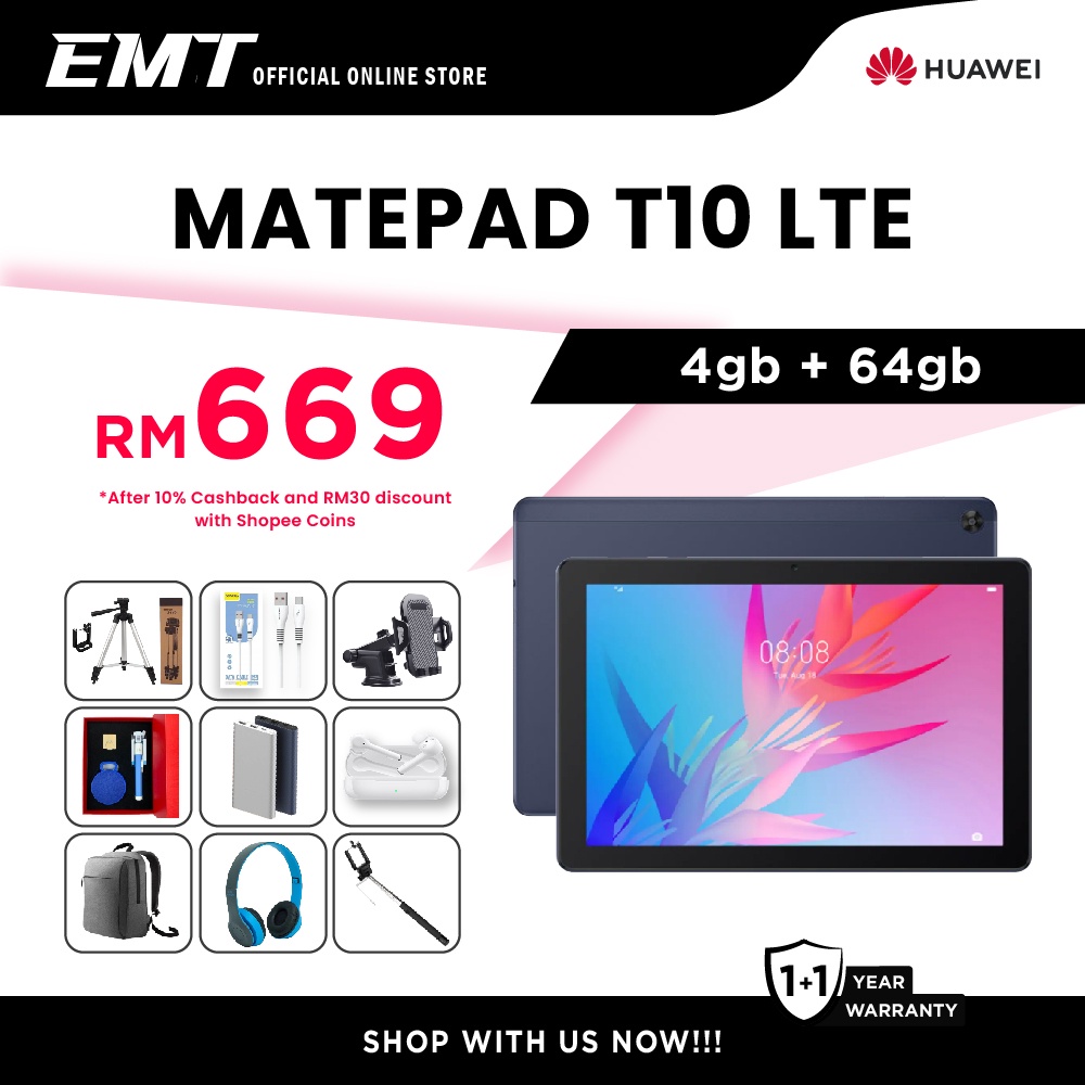 HUAWEI Matepad T10 Tablet [2GB+32GB/4GB+64GB LTE] / T10S [3GB+64GB