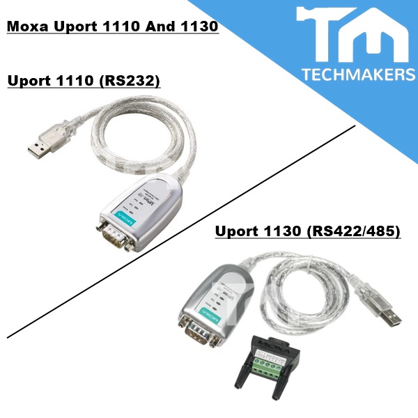 MOXA UPORT 1110 RS232 UPORT 1130 RS422/485 to USB Serial Port Converter ...