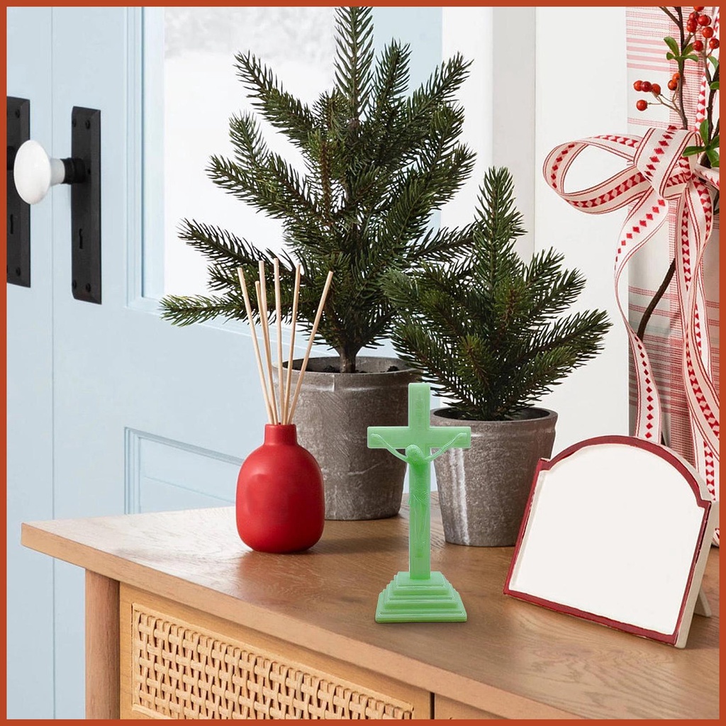 Standing Cross for Table Glow-in-the-Dark Decorative Crosses Stand ...