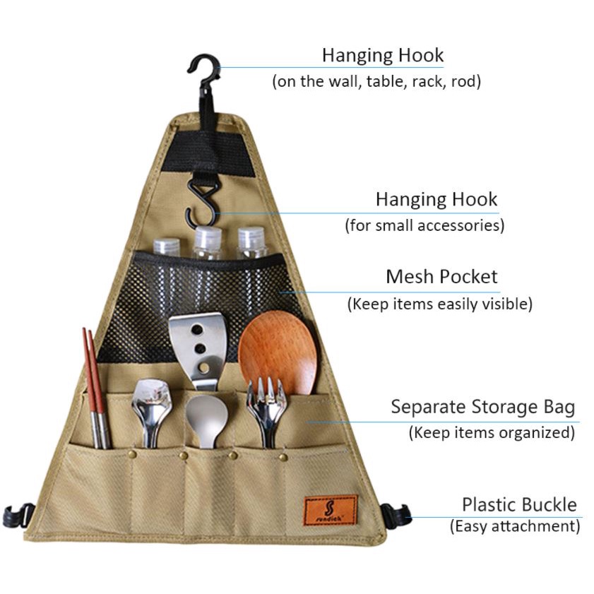 Camping Cookware Storage Bag Picnic Camping Organizer Triangle Bag ...