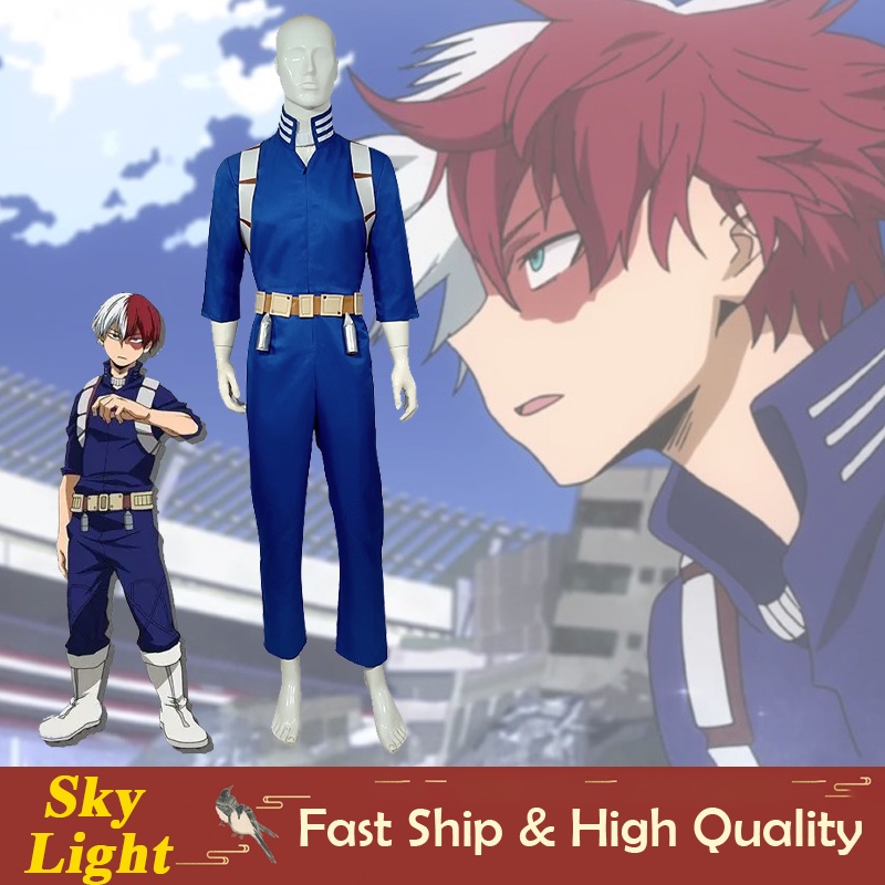 Todoroki Shoto Cosplay Costume My Hero Academia Blue Jumpsuit For Adult ...