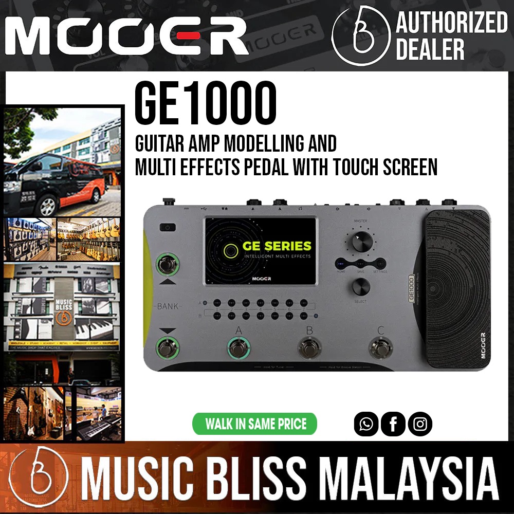 Mooer GE1000 Guitar Amp Modelling and Multi Effects Pedal with Touch