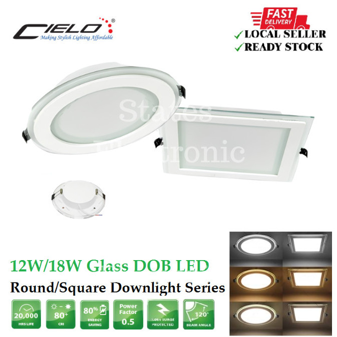 CIELO LITEME LEDISON 12w/18w Driver On Board GLASS LED Downlight SIRIM ...