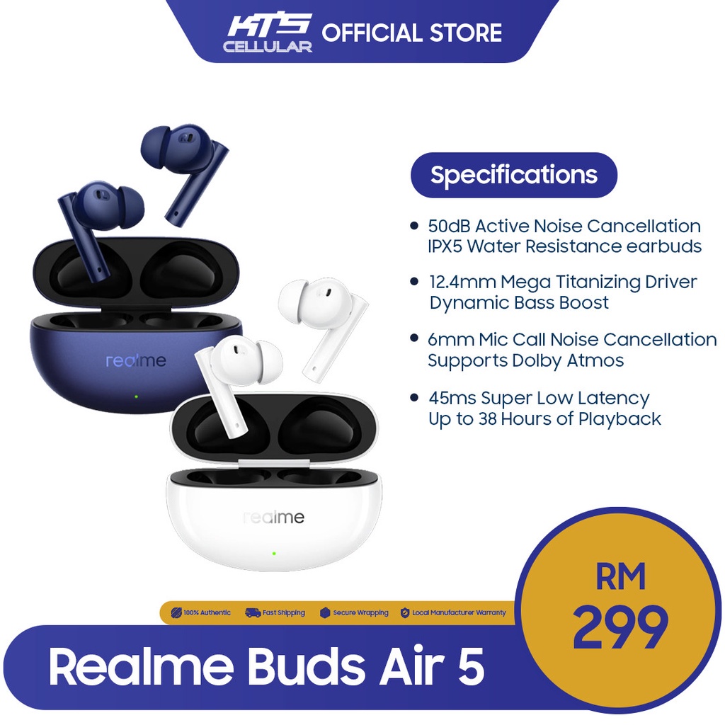 Buy Realme Buds Air 5 Pro In-ear Wirless Earphone, Upto 38 hrs of