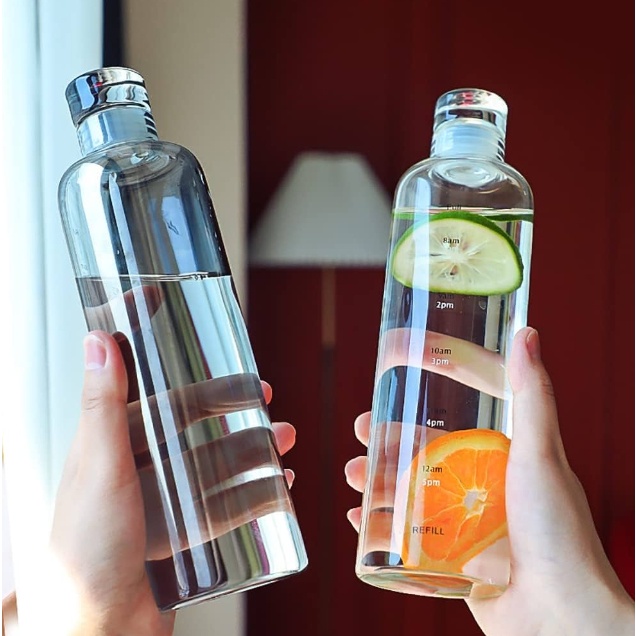 Glass Bottle Juice Bottle Thermos Timescale Drinking Water Goal Sport