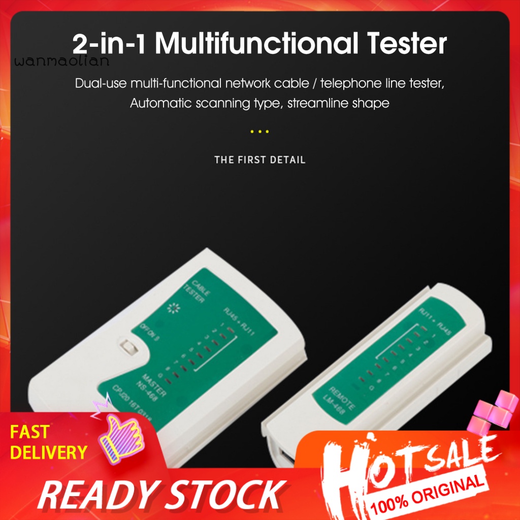 Network Tester Multifunctional Automatic Scan Mode 3 Ports RJ45 RJ11