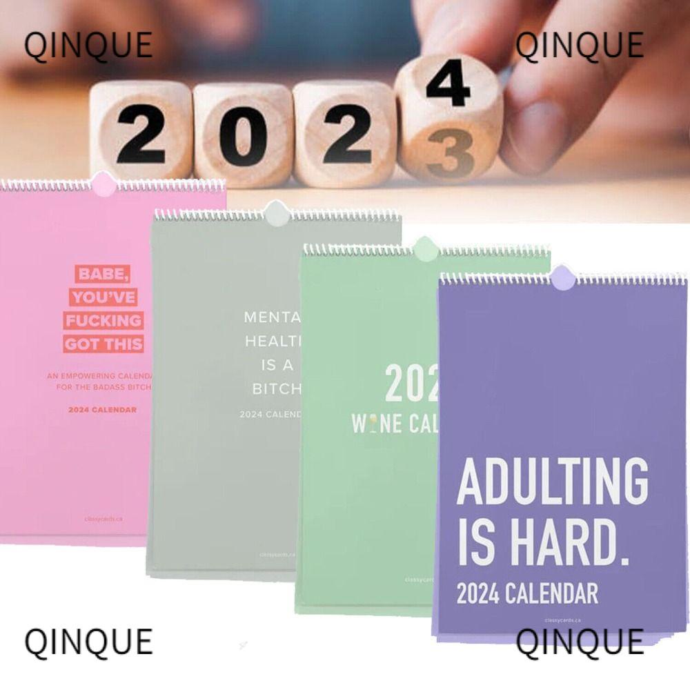 QQIN Funny Monthly Calendar, Wall Decor Year's Gifts Adulting is Hard