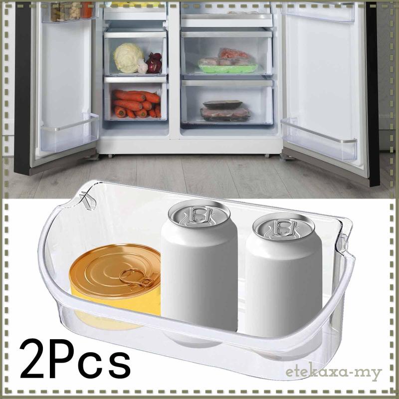 [EtekaxaMY] 2 Pieces Refrigerator Door Bin Food Storage Container Fridge Drawers for Kitchen