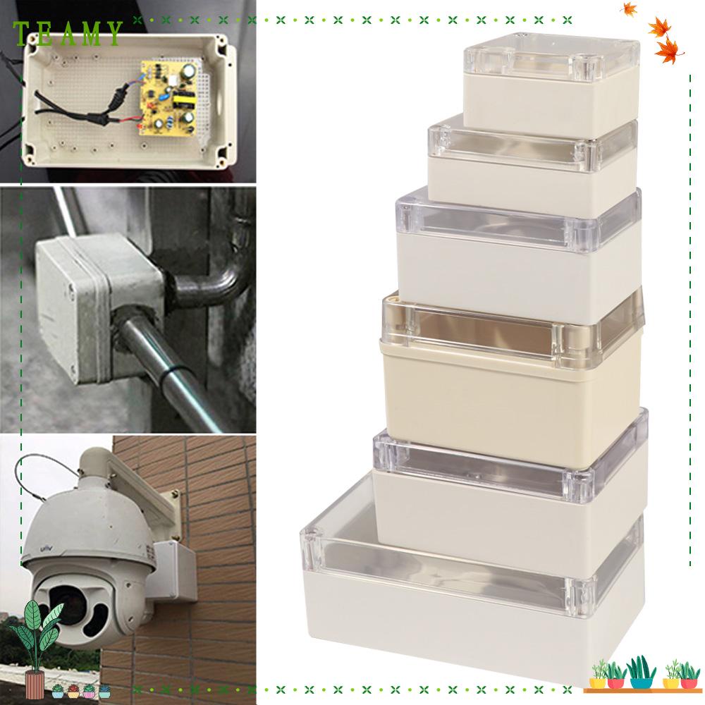 TEAMY Plastic Junction Box White Enclosure Transparent Cover Electrical ...