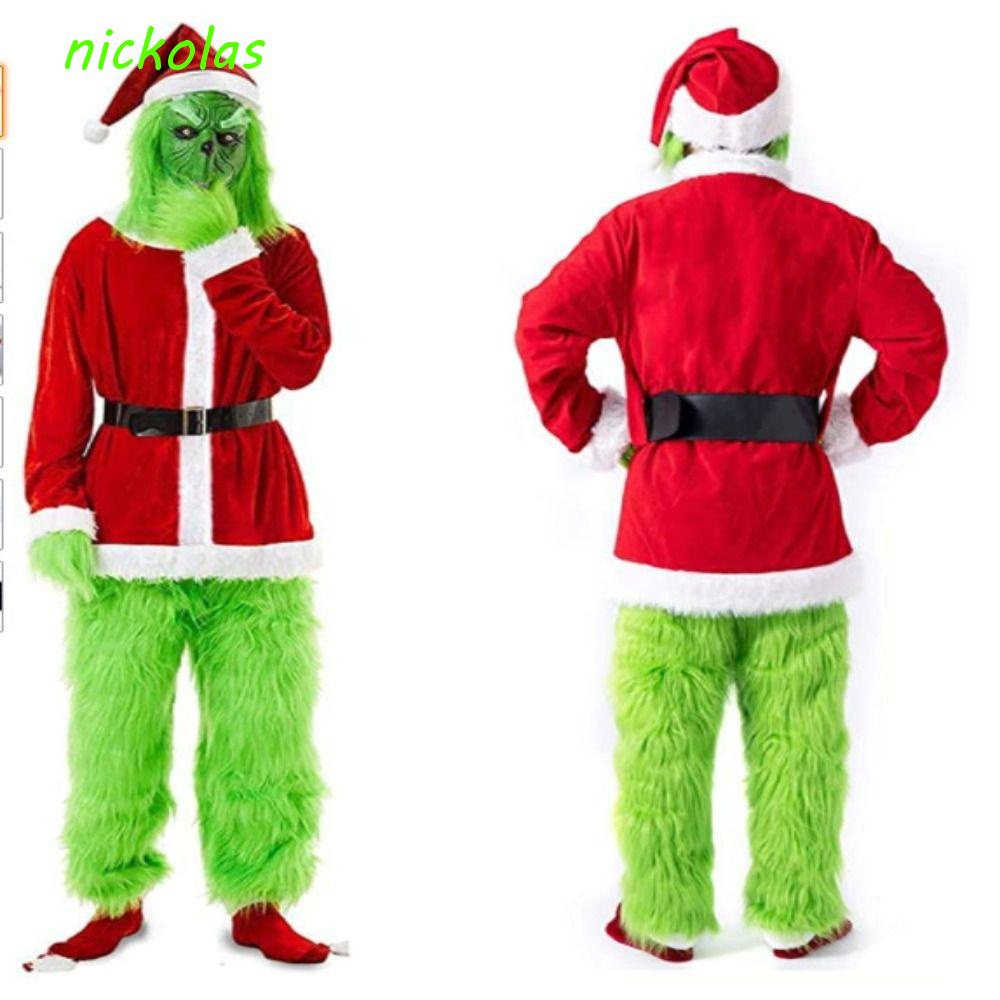 NICKOLAS The Green Grinch Costume, Anime Headwear Santa Claus Costume ...