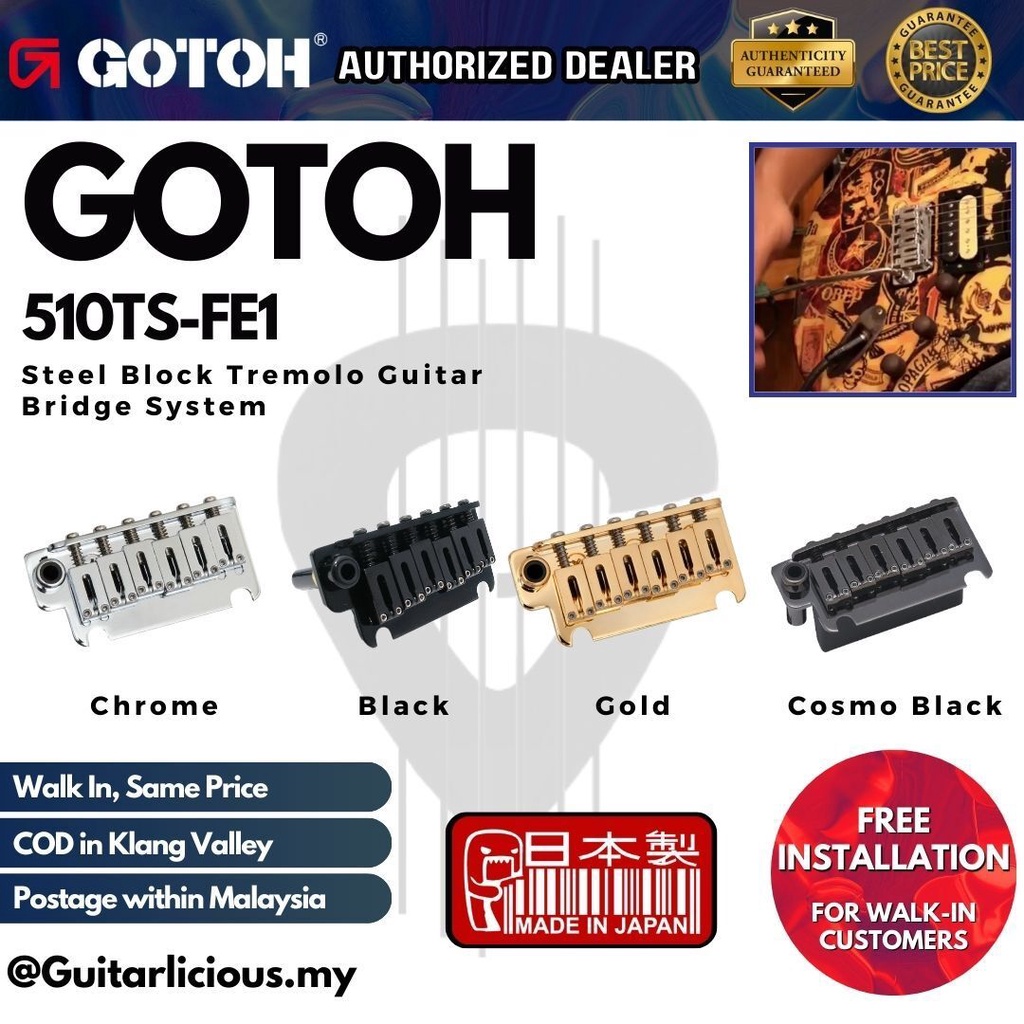 GOTOH 510TS-FE1 Steel Block Tremolo System (2 point) with Steel Block ...
