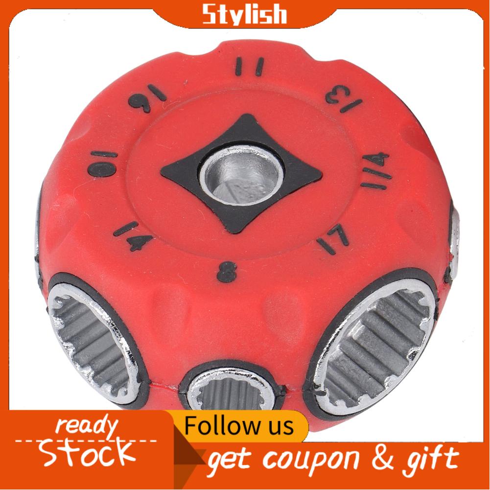 Stylish365 8 In 1 Palm Sized Wrench Bit Holder Spline Socket Ratchet ...