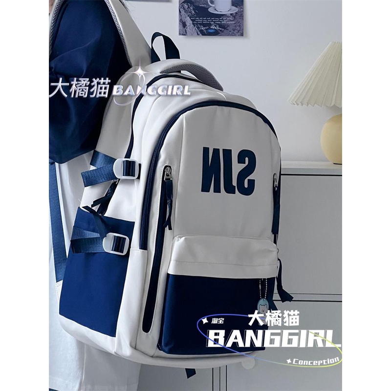 American Style Retro Ins Backpack for College Students Female Large ...
