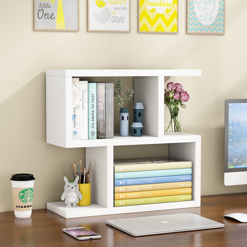 Simple desktop student children book rack office tabletop storage shelf ...