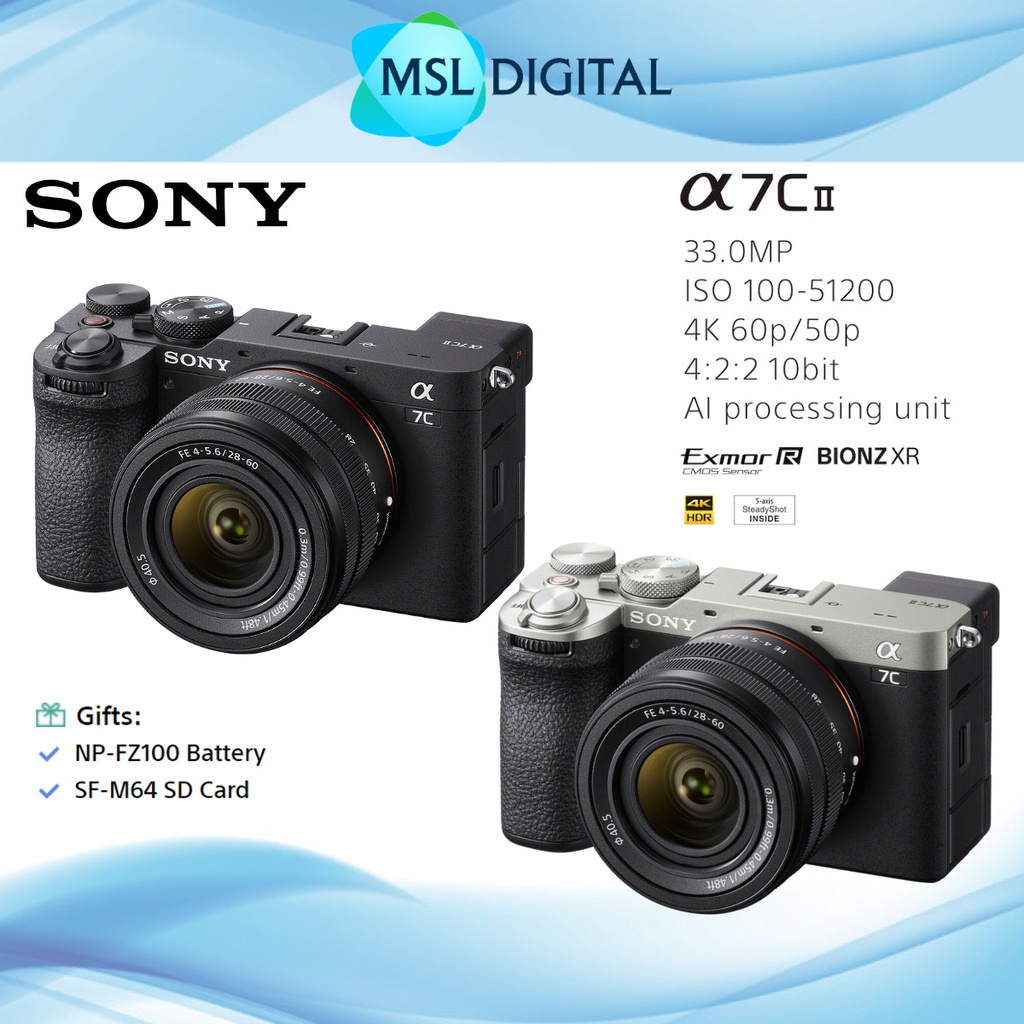 Sony α7C II compact full-frame Mirrorless Camera with 28-60mm Lens ILCE ...