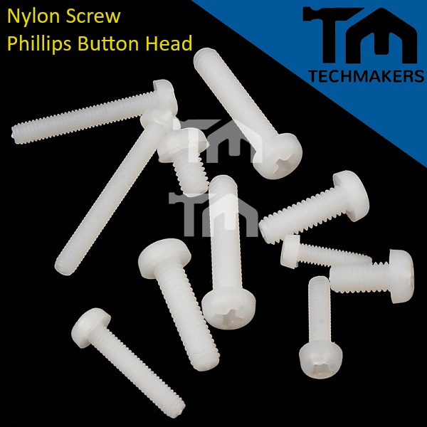 M3 M4 M5 M6 M8 Nylon Round Head Cross Recessed Machine Screw Plastic Phillips Head Metric Bolts White Length DIY