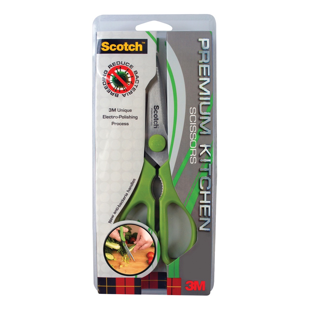 3M Scotch Premium Stainless Steel Kitchen Scissors Anti-Bacteria, Non ...
