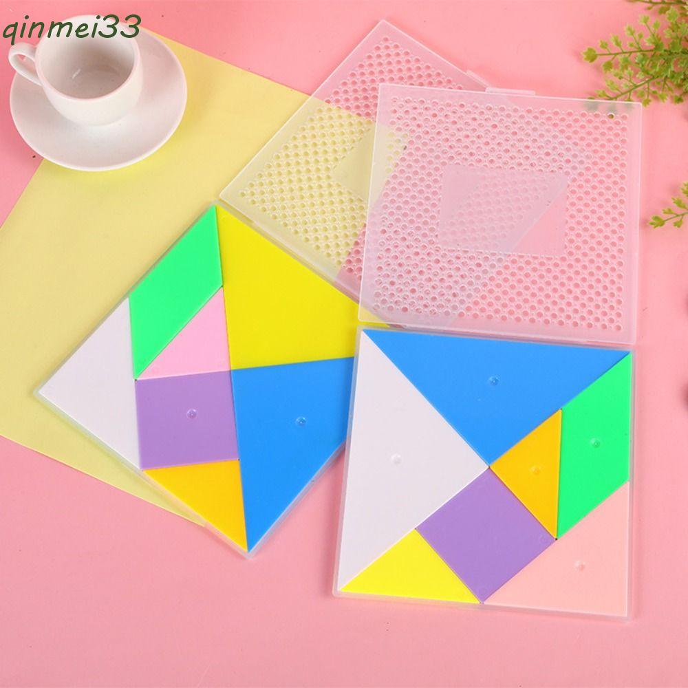 QINMEI Jigsaw Tangram, Geometric Shapes Geometric Jigsaw Board 3D