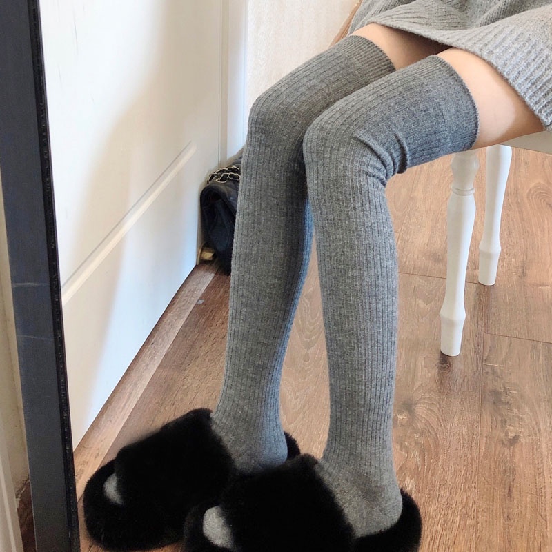 Winter Warmer Thick Long Socks Over Knee Seamless Thermal Cashmere Socks Shopee Malaysia