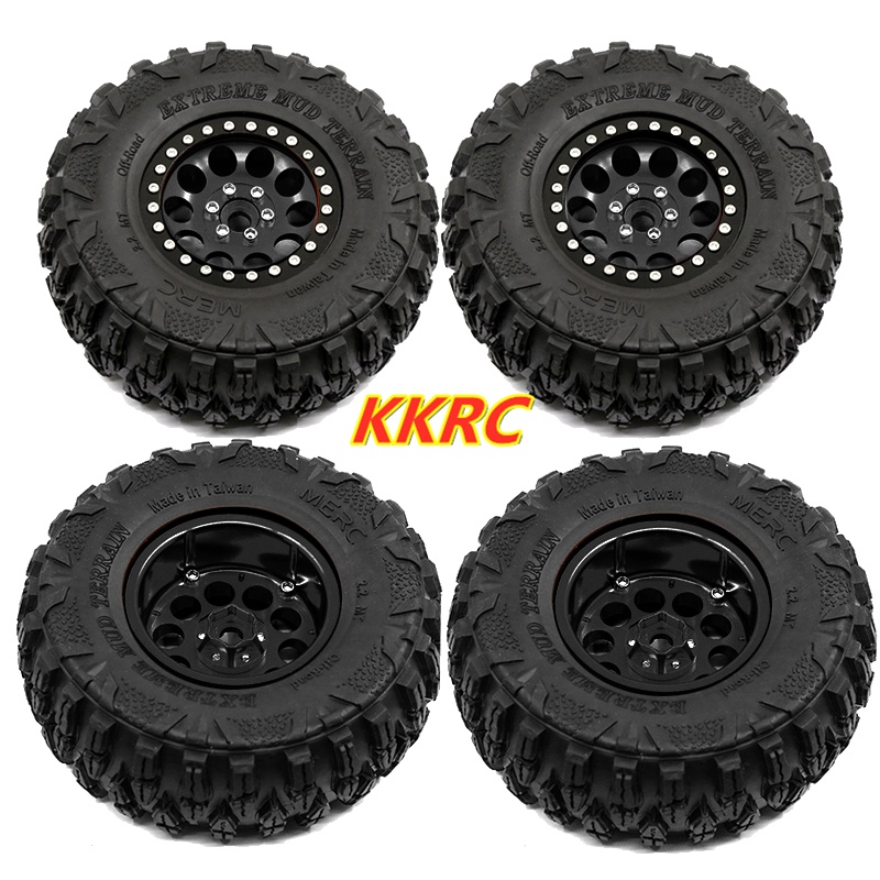 4PCS 2.2 Inch Beadlock Wheel Rims & Rubber Tire for 1/10 RC Rock ...