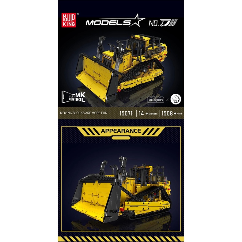 Mould King 15071 Bulldozer Telecomandato In Mattoncini – 1508 Pezzi, App Remote, Pala Mobile, Regalo 8+ Anni - 2
