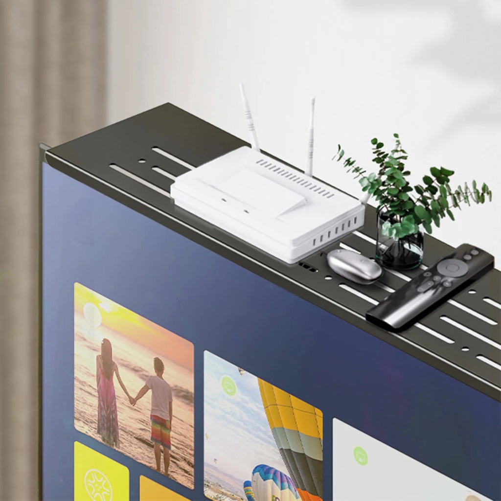 Rack TV Monitor Organizer Screen Top Storage Shelf Holder Home Storage ...