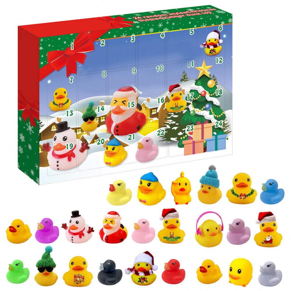 【YL】Rubber Duck Advent Calendar 2023, Christmas Advent Calendar 2023 With 24PCS Rubber Ducks