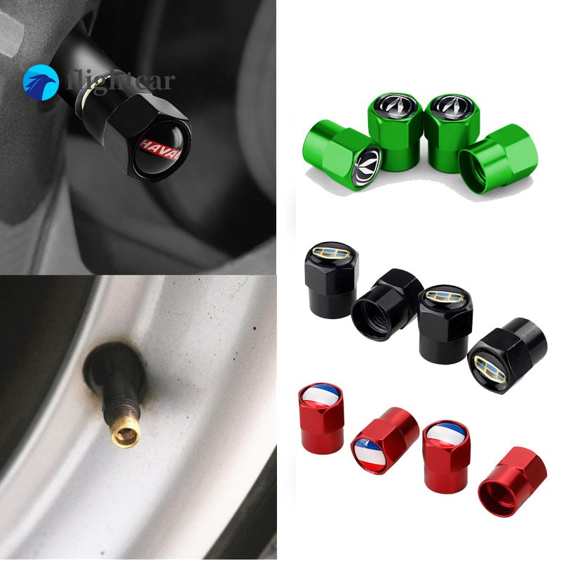 flightcar Car Wheel Tire Air Valve Caps Stem Cover with Brand Logo for